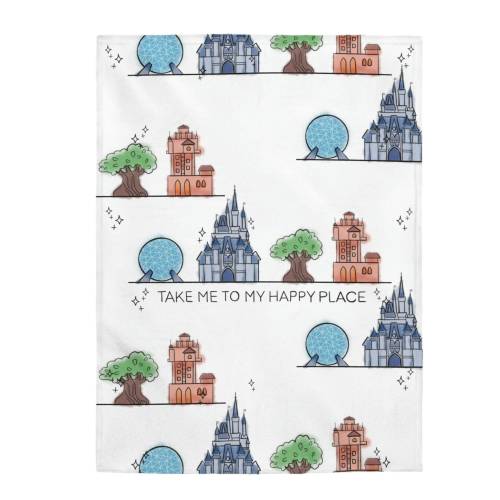 Disney-Inspired Park Icons Blanket|Featuring All Four WDW Parks| Gift for Her| Nursery Gift| Disney Decor|Disney Vacation Gift|Disney Castle