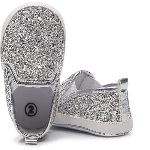 Amazon.com | HONGTEYA Baby Boys Girls Sequins Crib Shoes Baby Moccasins Toddler Leather Caual Sneakers Infant Glitter Shoes - Soft Sole for 0-18 Month