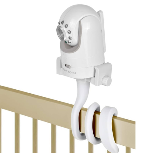 Baby Monitor Mount Camera Shelf Compatible with Infant Optics DXR 8 & DXR-8 Pro and Most Other Baby Monitors,Universal Baby Camera Holder,Attaches to Crib Cot Shelves or Furniture (White)