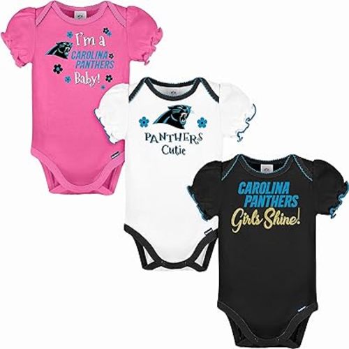 Gerber Baby Girls' NFL Team 3 Pack Short Sleeve Onesie Bodysuit