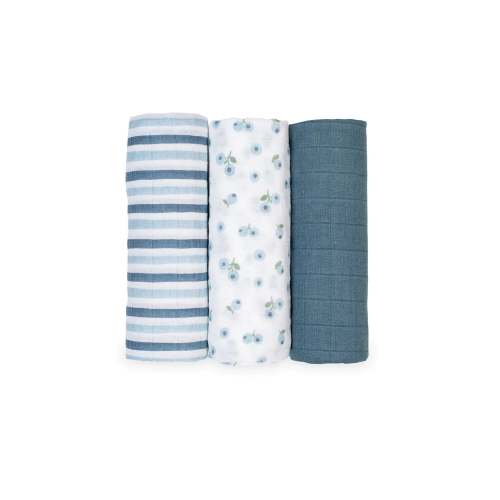 LULUJO Receiving Blankets 3-PK- Blueberries