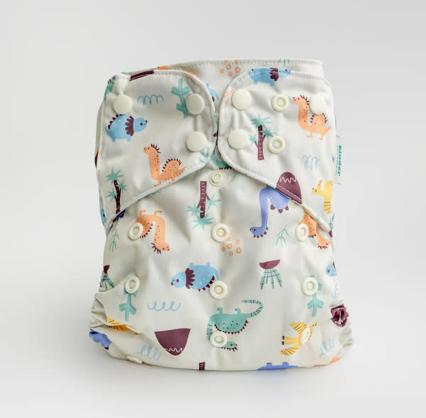 Animals and Insects: Essentials Pocket Cloth Diaper with Athletic Wicking Jersey, Grows with your Baby