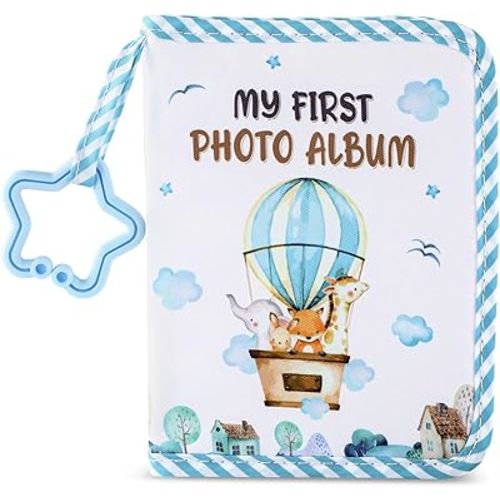 Baby's My First Family Album Soft Photo Cloth Book Adventure Land My First Book of Photos Baby Memory Album Gift Holds 4x6 Pictures for Babies Newborn Toddler & Kids Girls Baby Shower