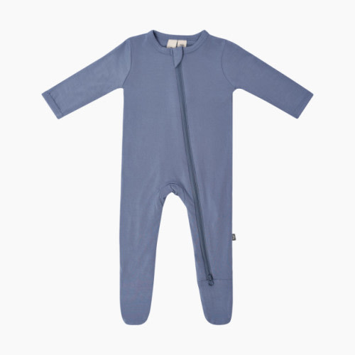Kyte Baby Zipper Footie - Slate, 0-3 M