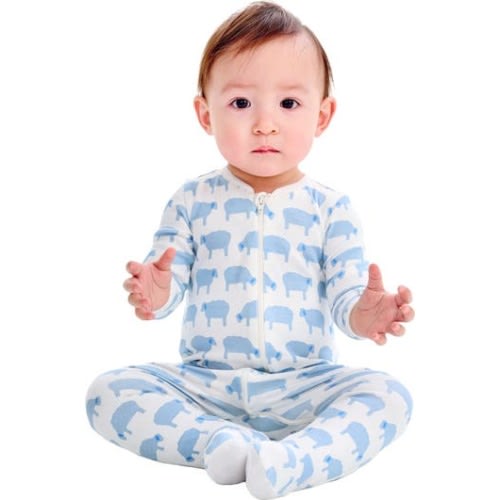 Baby Organic Animal Friends Zip Footie, 3-6M