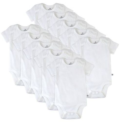 10-pack Organic Cotton Short Sleeve Bodysuits Bright White 0-3m