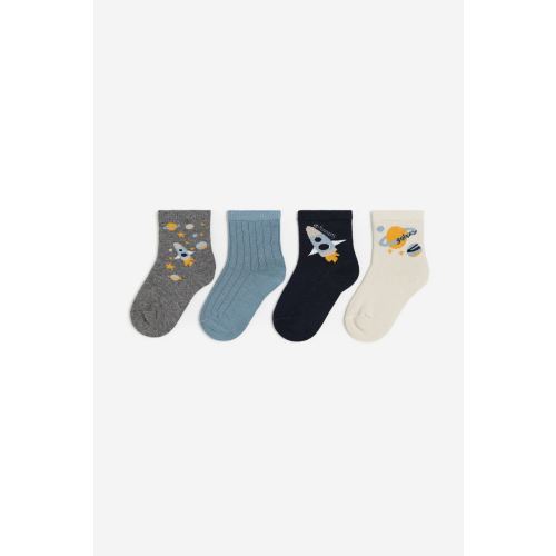 4-pack Socks, Dark blue/spaceship