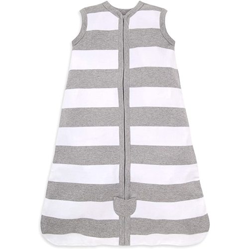 Burt's Bees Baby Unisex-Baby Beekeeper Wearable Blanket Stripe Heather Grey - Medium