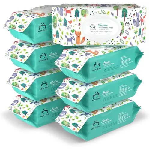 Amazon Brand - Mama Bear Gentle Fragrance Free Baby Wipes, Hypoallergenic, 800 Count (8 Packs of 100)
