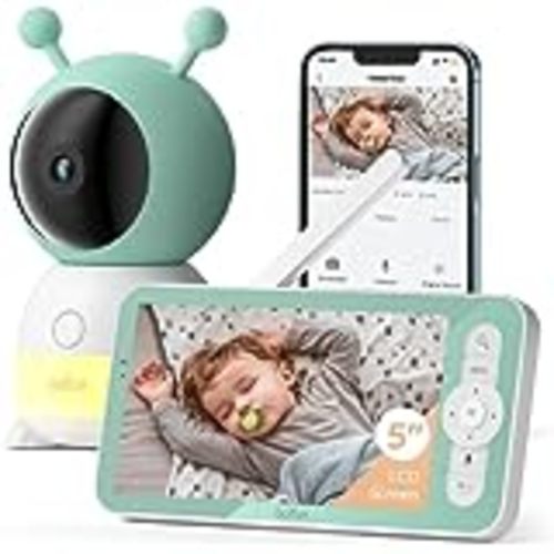 Amazon.com: ieGeek 5'' Baby Monitor WiFi with Camera and Audio- 1080P Video Baby Monitor with Night Vision, 2-Way Talk, 360° PTZ, Motion & Sound Detection, Smartphone APP and LCD Monitor Control : Baby