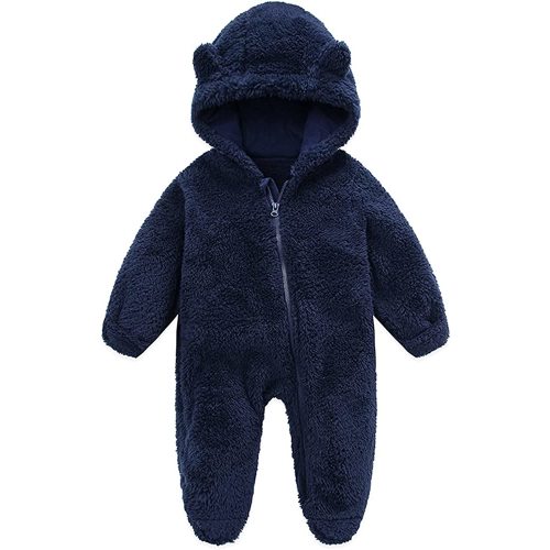 Newborn Baby Fluffy Onesie Infant Bear Suit Hooded Romper Zipper Fleece Toddler Jumpsuit