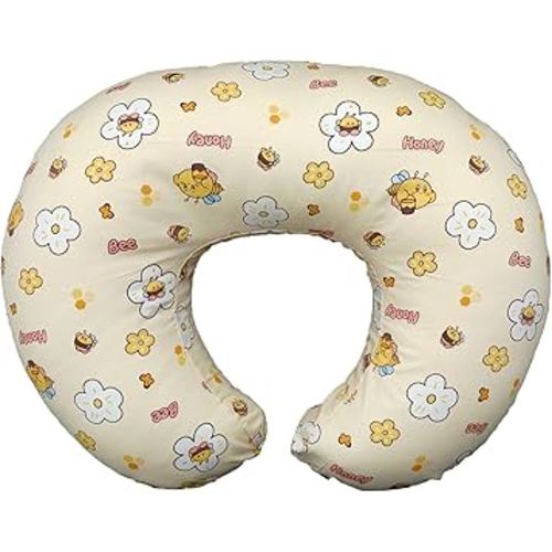 Nursing Pillow, Breastfeeding Pillows with Standard Size Removable Cover, Breast Feeding Pillow with Breathable Filling, Ergonomic Nursing Essentials for Bottle and Breastfeeding- Honey Bee…
