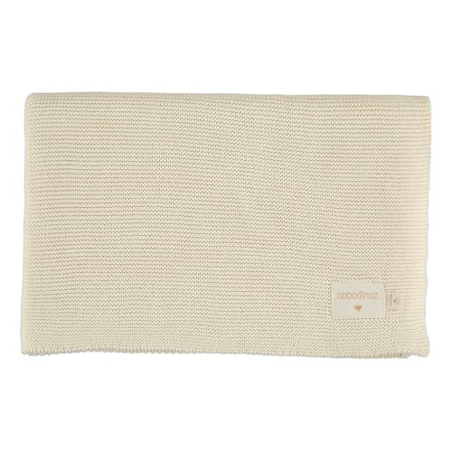 So Natural knitted blanket in organic cotton Natural