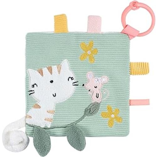 Gerber Baby Soft Crinkle Activity Toy with Teething Ring, Kitty, One Size