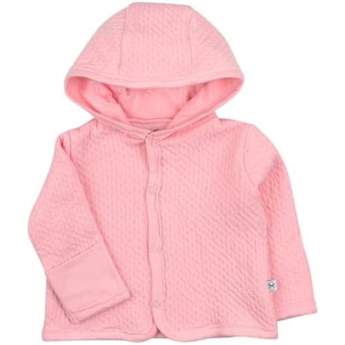 HonestBaby Matelasse Snap-Front Hoodie 100% Organic Cotton Infant Baby Boys, Girls