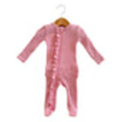 Organic Waffle Ruffle Zip Footie, Pink – SpearmintLOVE