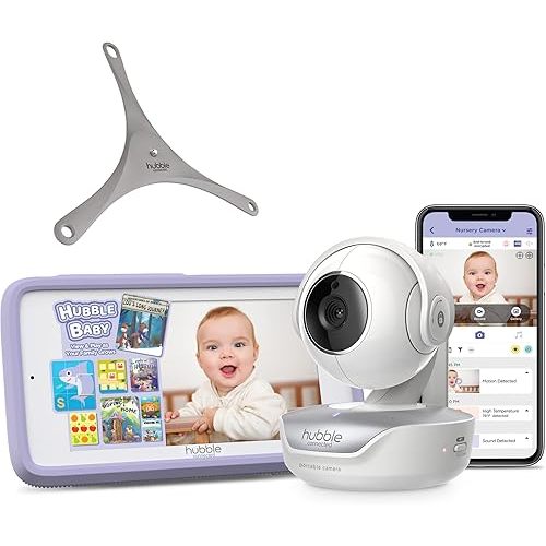 Hubble Nursery Pal Touch 5" Smart Baby Monitor with Camera and Audio, WiFi Baby Camera Monitor with Flexible Wall Mount; Pan Tilt Zoom; 2Way Talk, Interactive Smart HD Monitor & Smartphone App
