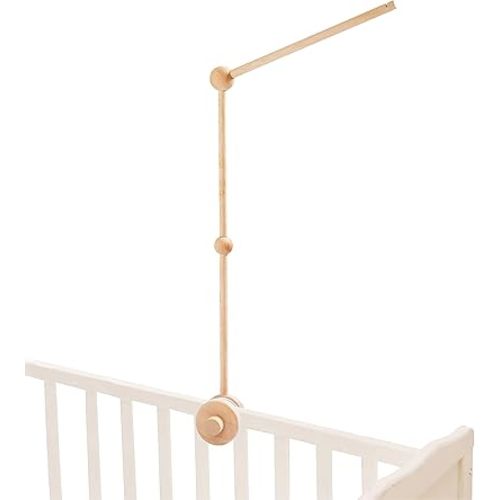 Crib Mobile ARM - Rotating Wooden Mobile Arm for Crib 33-inch Baby Mobile Hanger Nursery Mobile Stand for Crib