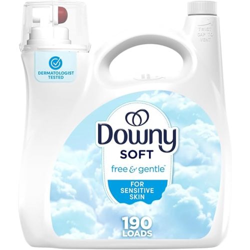 Downy Free & Gentle Fabric Softener (Fabric Conditioner), 140 fl oz, 190 Loads, Hypoallergenic