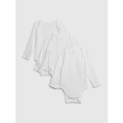 Baby First Favorites Pocket Bodysuit (3-Pack) in optic white, size: 0-3 M