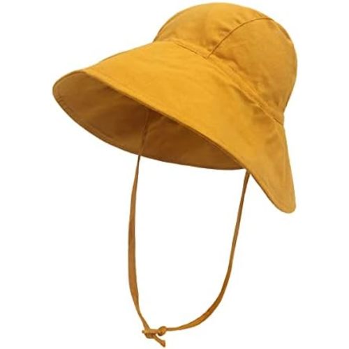 Baby Sun Hat Toddler Hats Infant Sun Hat Girl Hats Outdoor Wide Brim Basin Hat Beach Hat UPF 50+ Cotton Hemp Breathable