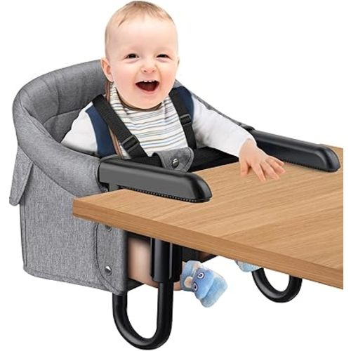 Hook On High Chair for Baby, Clip On High Chair to Table, Portable High Chair with Removable Seat, Fast Table Chair with Storage Bag, Seat for Baby Toddler Home and Travel, Lightweight and Compact