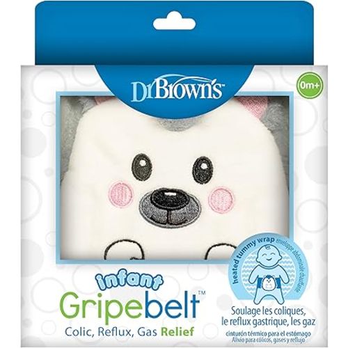 Dr. Brown's Infant Gripebelt Heated Belly Band, Soothe Baby's Tummy with Gentle Warmth and Compression, Hedgehog, 0m+