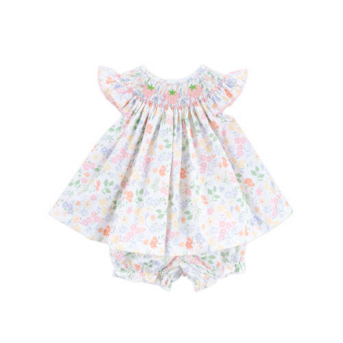 Classic Whimsy Strawberry Smocked Floral Bloomer Set - Strawberry Smocked Floral Bloomer Set