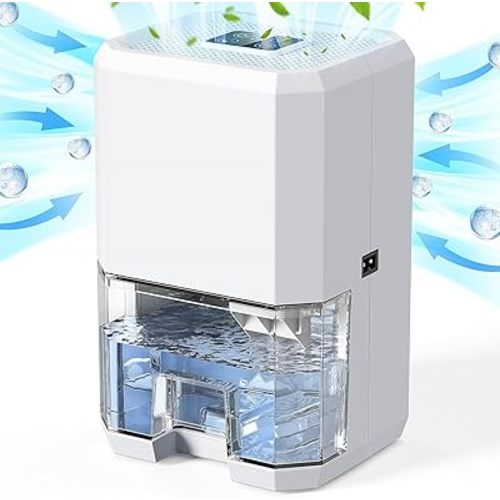 Dehumidifiers for Home, 42.5 OZ Dehumidifier for Bedroom, 3 Timer Modes & 7 LED Light Ultra Quiet Dehumidifier, Portable Small Dehumidifier for Bathroom, Basement, RV (A-white)