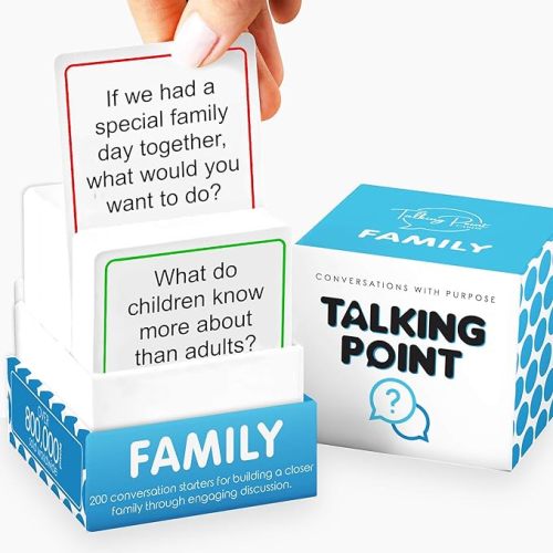 200 Family Conversation Cards - Put Down The Phones & Connect with Your Family - Get to Know Each Other Better with Meaningful Talk - Let Kids Express Themselves, Great for Dinner Table & Road Trips