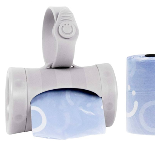 Ubbi Retractable On the Go Bag Dispenser for Travel, Diaper Bag Accessory Must Have for Newborn, Helpful Item, Baby Gift, Lavender Scented, Gray