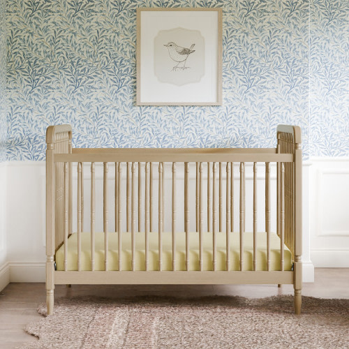 Namesake Liberty 3-in-1 Convertible Spindle Crib with Toddler Bed Conversion Kit - Washed Pine