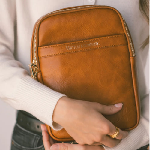 MINI MAE diaper crossbody in Brown