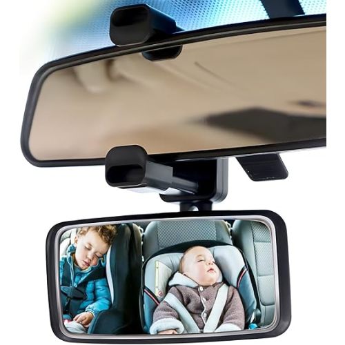 Rear View Forward-Facing Baby Mirror For Car, Only Clip On Car Mirror Without Tightening The Knob, Baby Car Mirror For Viewing Rear Passengers, Car Journeys, Baby Car Seat Mirror, Baby Travel Gear