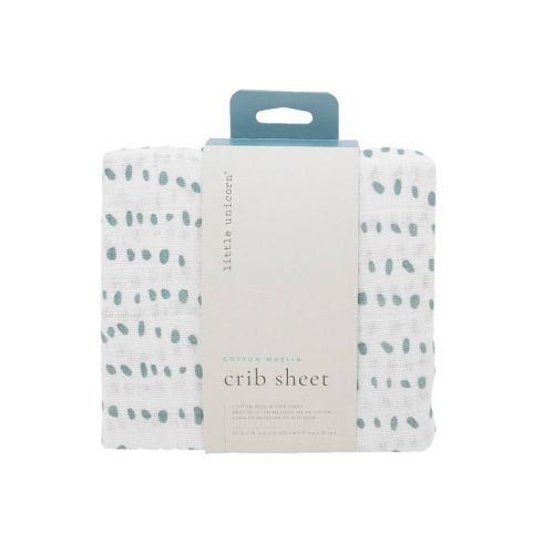 Little Unicorn Cotton Muslin Crib Sheet - Stone Stripe