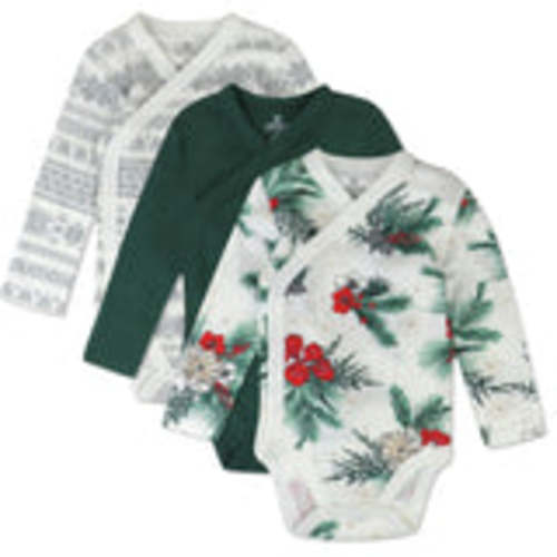 3-Pack Organic Cotton Long Sleeve Side-Snap Bodysuits | Honest Baby Clothing | 6-9 m