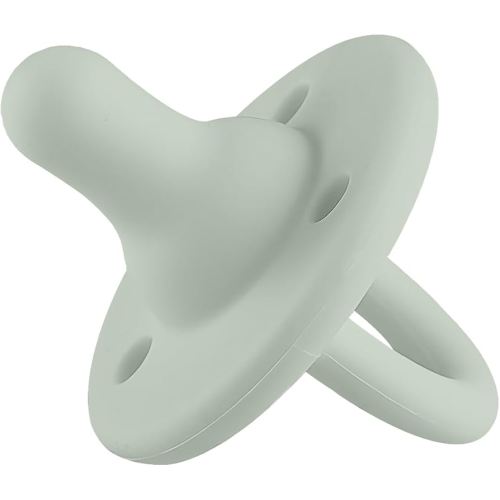 Lee Lee and Me Paci - Sage Color - 100% Medical Grade Silicone Pacifier Breast-Like Nipple Design for Better Latch - Size 0-18 Months