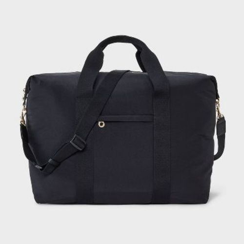 Foundational Weekender Bag - Universal Thread™ Black: 90% Recycled Nylon, Double Handle, Removable Strap, 48 Linear Inches