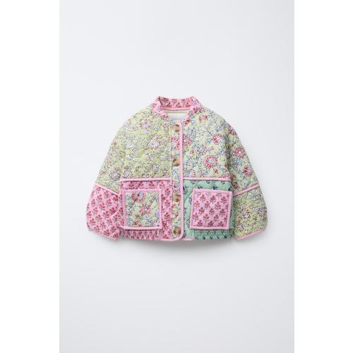 FLORAL PADDED JACKET - Pink | ZARA United States