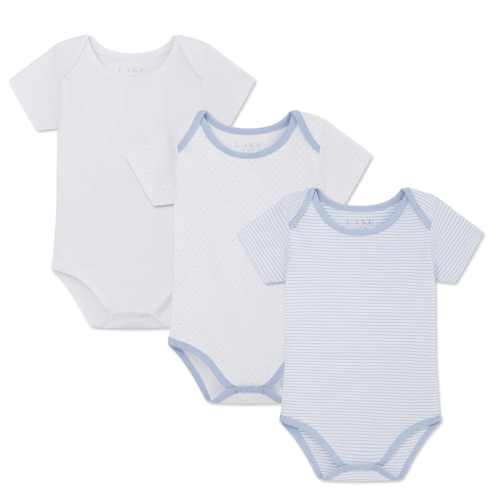 LAKE | Baby | Pima Cotton Pajamas | French Blue Baby Bodysuit Bundle