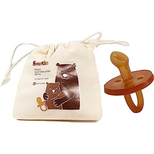SWEETIE RUBBER ORTHODONTIC PACIFIER 1 Count 0-6 Months Original Natural Rubber Pacifier
