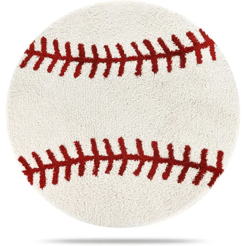 Cool Baseball Rug for Men Room Decor 36" Non Slip Kid Rug for Aesthetic Bathroom & Area Rugs Fun Decor Microfiber Fluffy Rug for y2k Room Decor-Cute Rug