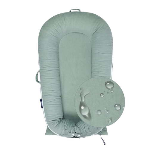 Waterproof Corduroy Lounger Cover for Dockatot Deluxe+ Docks | Breathable Cotton Baby Lounger Extra Cover | Hypoallergenic Baby Nest Replacement Cover (Cover Only) (Sage Green)