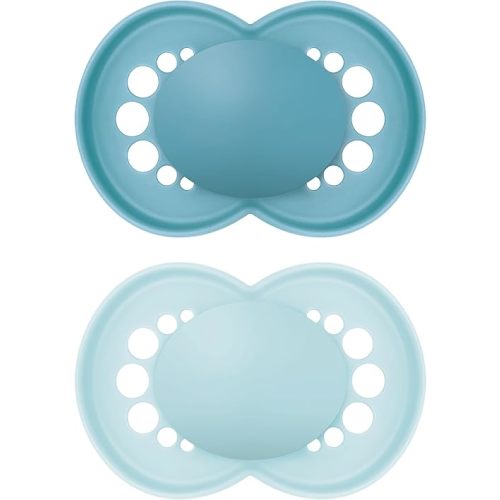 MAM Original Matte Baby Pacifiers, Binky for 16+ Months, BPA-Free Silicone Nipple, Easy to Clean, Best for Breastfed Babies, Developed with Medical Experts, 2 Count Binkies with Sterilizer Case
