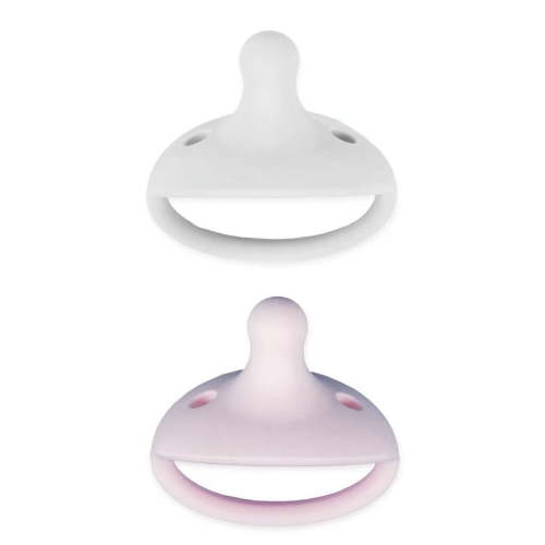 Kids Heroes One-Piece Silicone Pacifiers for Babies 3-36 Months, BPA-Free, 2 Pack, Pink and Grey