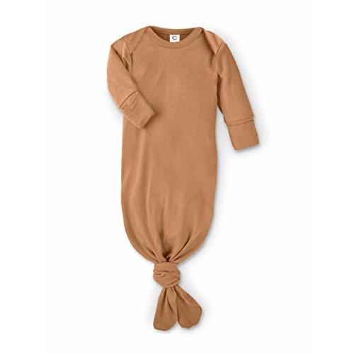 Colored Organics Baby Organic Cotton Newborn Knotted Gown - Infant Tie Gown with Mitten Cuffs - Boys and Girls Clothing