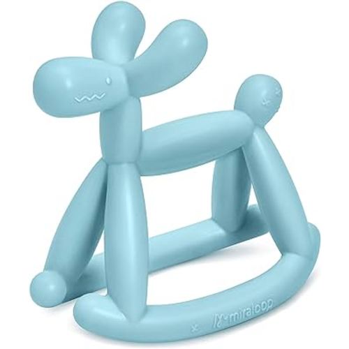 Teething Toys for Babies 0-6 Months, Jellydog Teethers for Babies 6-12 Months, Never Drop Food Grade Silicone Toddler Toys, Festivals Baby Basket Stuffers, Baby Boy Gifts, Cyan Blue