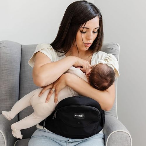 Tushbaby The Original Premium Quality Hip Seat Carrier – Safety-Certified Baby & Toddler Carrier with Secure Safety Buckles, No-Flimsy-Foam Design, Storage Pockets & Nursing Pillow. 0–3 yrs