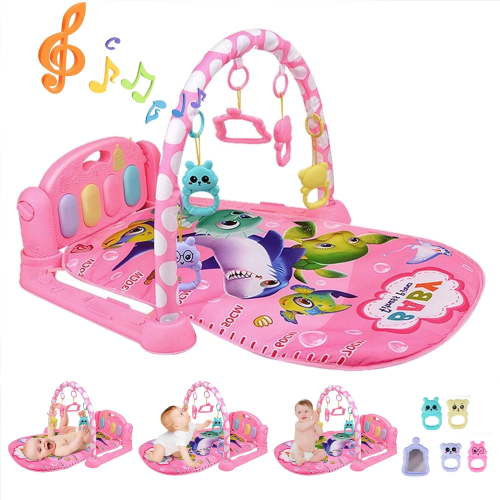 SLLINGLUO Baby Play Mat, 3-in-1 Musical Activity, Kick & Play Piano Gym for Infants