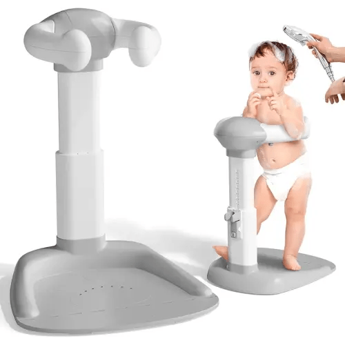 Baby Bath with Shower Stand Support|Anti-Pinch Soporte para Bañera de Bebé Adjustable Shower Tower and Anti-Slip for Toddler Standing Up Themselves,Ideal Gift for Infants 6-36 Months